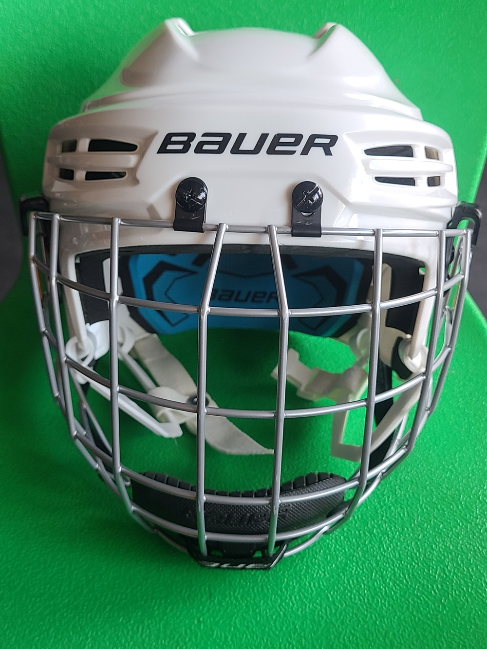 🏒Bauer Hockey Helmet With Cage - White with Blue Accents🏒